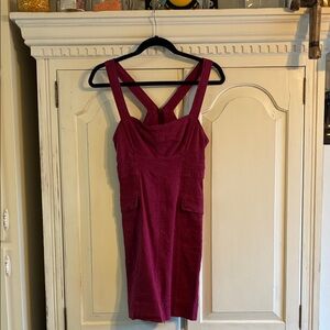 Anthropologie Deep Berry Crossback Sleeveless Mini Dress